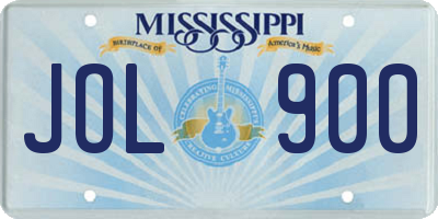 MS license plate JOL900