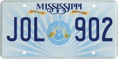 MS license plate JOL902