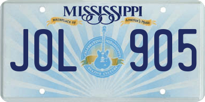 MS license plate JOL905
