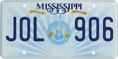 MS license plate JOL906