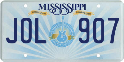 MS license plate JOL907