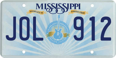 MS license plate JOL912