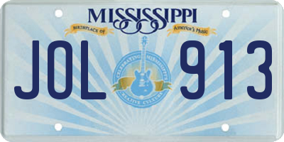 MS license plate JOL913
