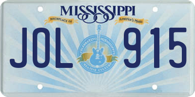 MS license plate JOL915
