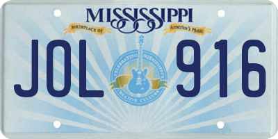 MS license plate JOL916
