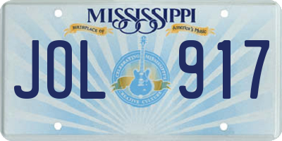 MS license plate JOL917