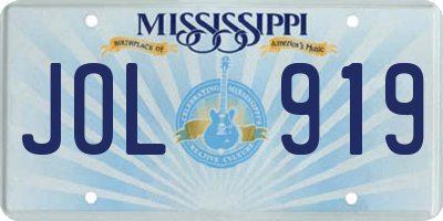 MS license plate JOL919