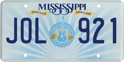 MS license plate JOL921
