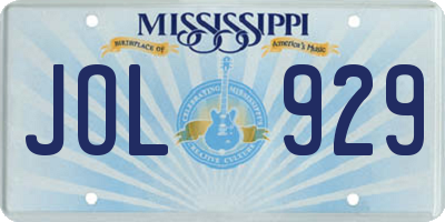 MS license plate JOL929