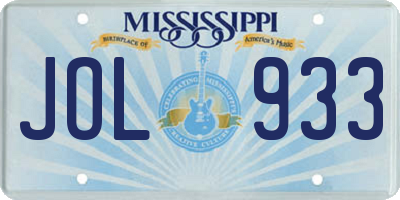 MS license plate JOL933