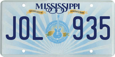 MS license plate JOL935