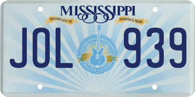 MS license plate JOL939