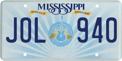 MS license plate JOL940