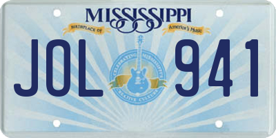 MS license plate JOL941