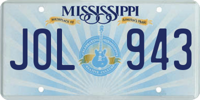 MS license plate JOL943