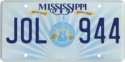 MS license plate JOL944
