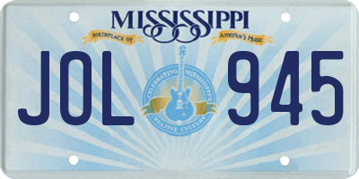 MS license plate JOL945