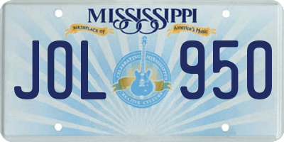 MS license plate JOL950