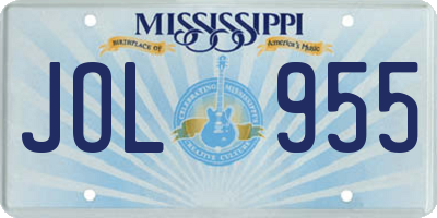 MS license plate JOL955