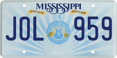 MS license plate JOL959