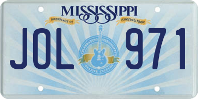 MS license plate JOL971