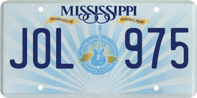 MS license plate JOL975