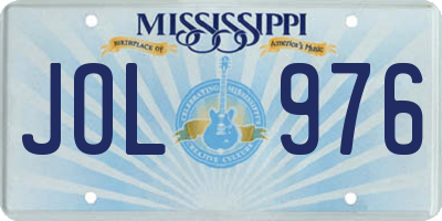 MS license plate JOL976