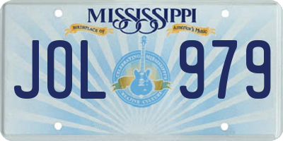 MS license plate JOL979