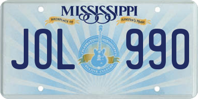 MS license plate JOL990