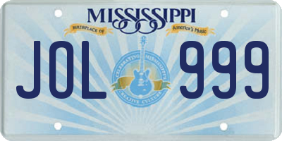 MS license plate JOL999