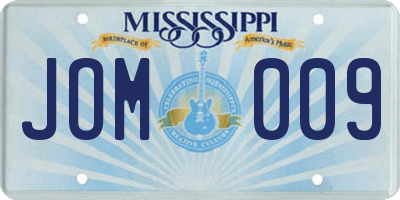MS license plate JOM009