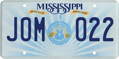 MS license plate JOM022
