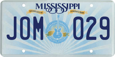 MS license plate JOM029