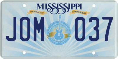 MS license plate JOM037