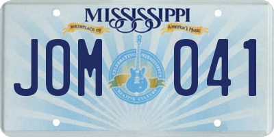MS license plate JOM041