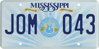 MS license plate JOM043