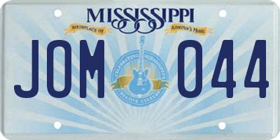 MS license plate JOM044