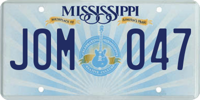 MS license plate JOM047