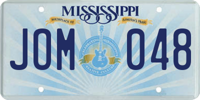MS license plate JOM048