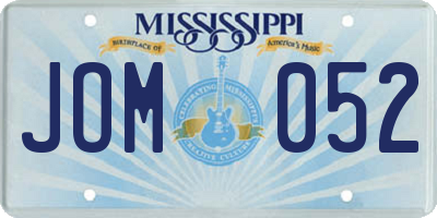 MS license plate JOM052