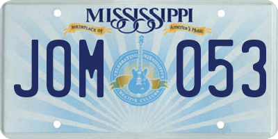 MS license plate JOM053