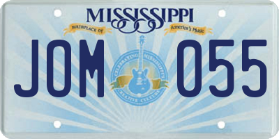 MS license plate JOM055