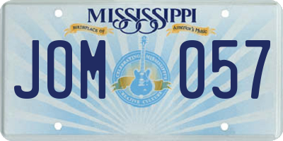 MS license plate JOM057