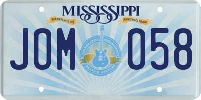 MS license plate JOM058