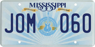 MS license plate JOM060