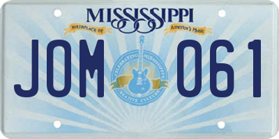 MS license plate JOM061