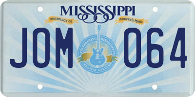 MS license plate JOM064