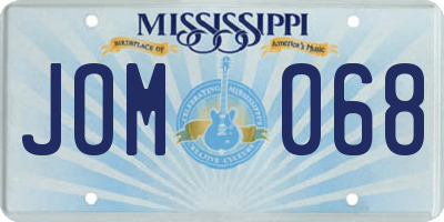 MS license plate JOM068