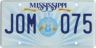 MS license plate JOM075