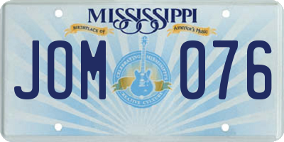 MS license plate JOM076